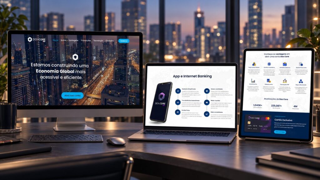 Dex Core – Exchange de Criptomoedas – tela 1