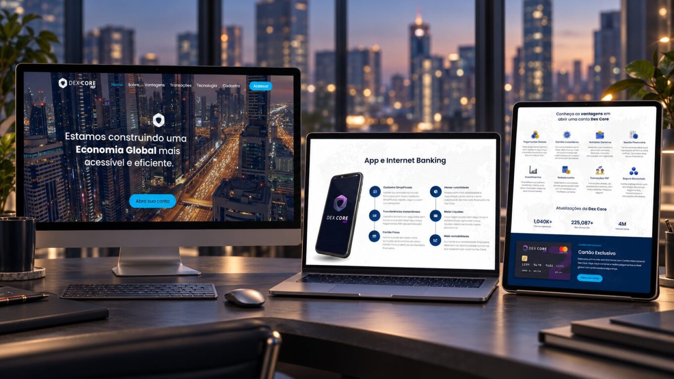 Dex Core – Exchange de Criptomoedas – tela 1