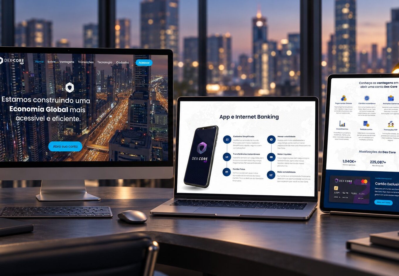 Dex Core – Exchange de Criptomoedas – tela 1