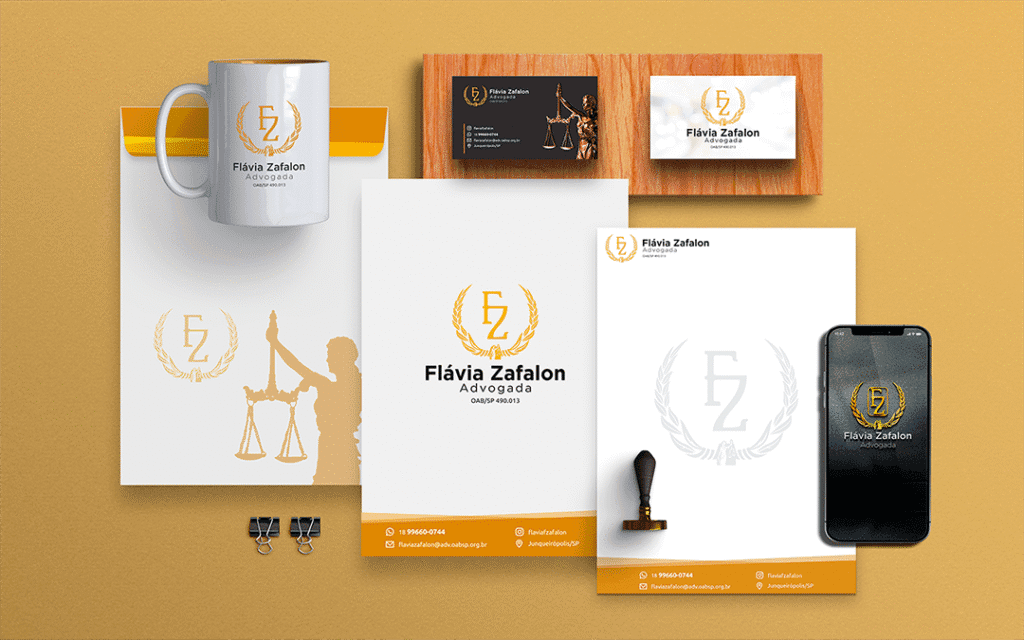 Identidade Visual e Papelaria Jurídica – Flávia Zafalon, Advogada